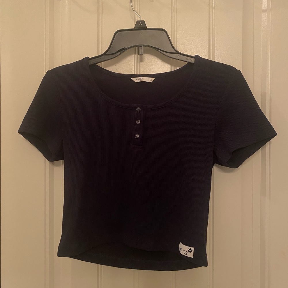 Routine Navy Blue Women's Crop Top